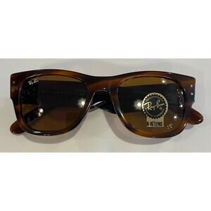 Ray-Ban Sunglasses Mega Wayfarer- Havana Frames with B-15 Brown Lenses - New